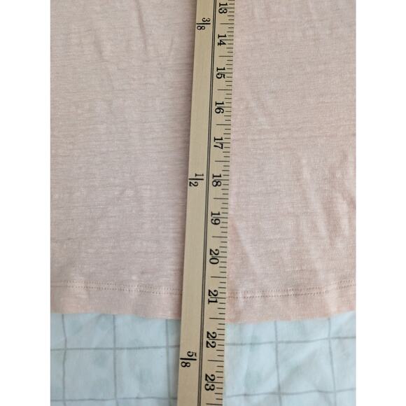 Rebecca Taylor pink cold shoulder stretch linen top size large - Picture 8 of 13